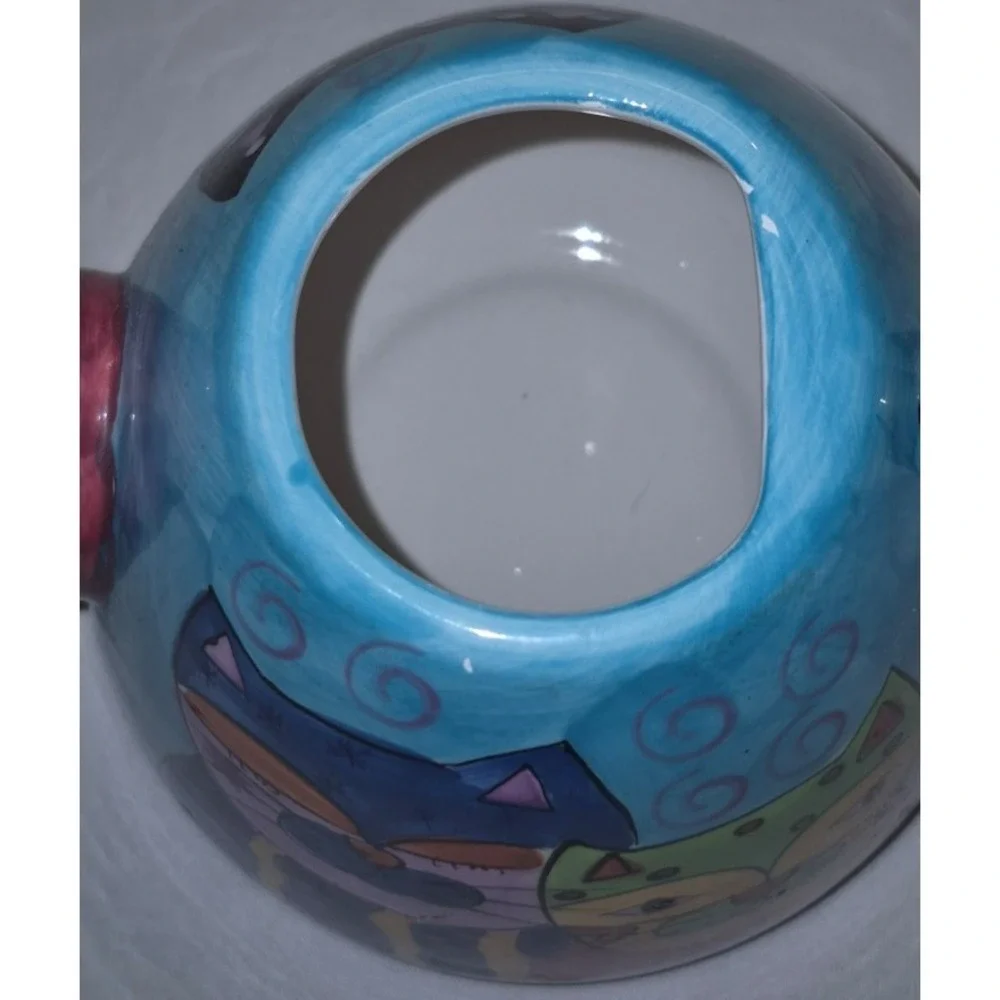 VTG‎ Collectible Milson & Louis Ceramic hand painted teapot whimsical cat art